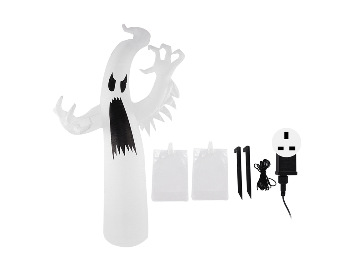 Fantasma inflable de Halloween, luces LED coloridas, resistente al agua
