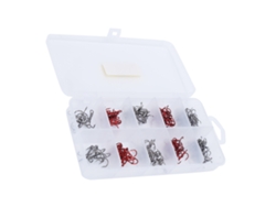 Juego de anzuelos triples de acero al carbono para pesca, color negro/rojo, sin marca.