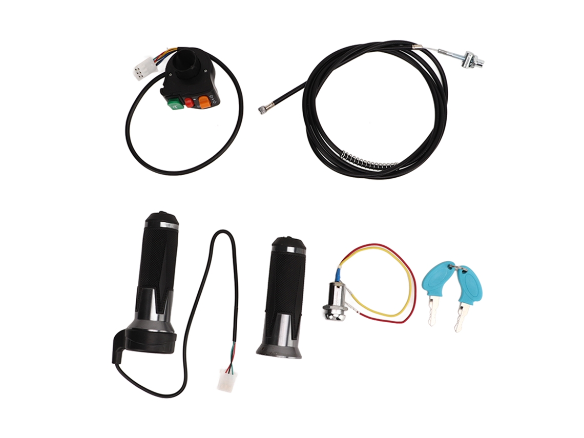 Kit De Puños Antideslizantes Para El Acelerador Con Freno De Tambor Y Llave De Encendido Para Bicicleta/scooter Eléctrico.