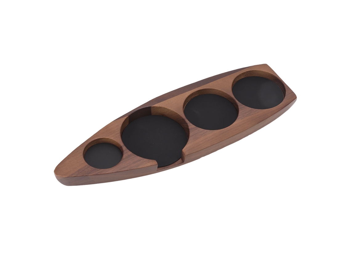 Soporte para prensador de café de madera de nogal para 51 mm/2,0 pulgadas y 53 mm/2,1 pulgadas