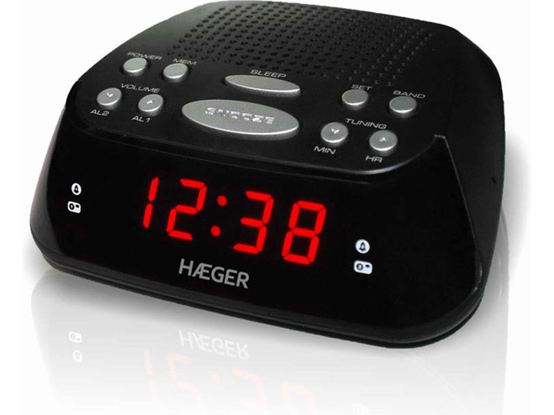 Reloj Digital con Despertador HAEGER Negro