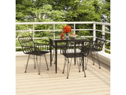 Juego de comedor de jardín DKD Home Decor de 10 piezas en mimbre negro