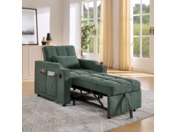 Sofá-cama 3 Em 1 Com Usb Design Moderno Verde