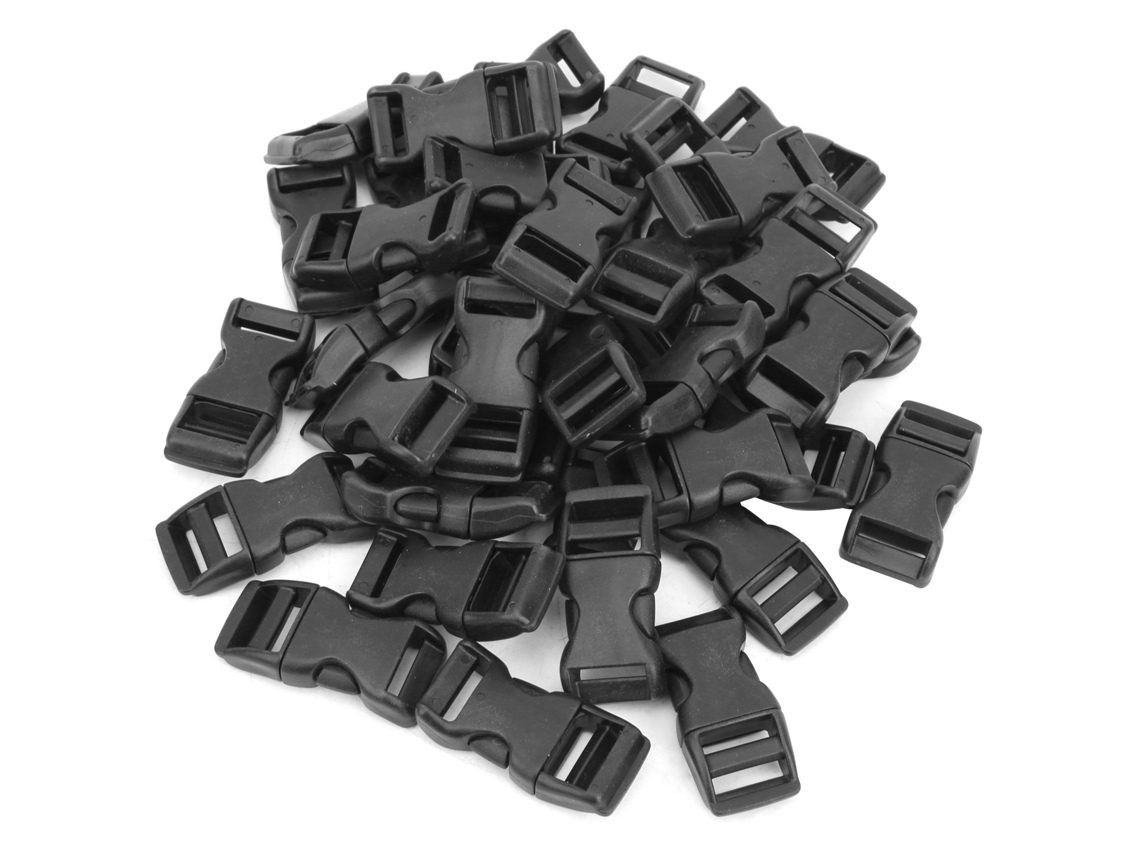 40 Hebillas De Plástico Contorneadas De Liberación Lateral Para Pulseras De Paracord, Bolsos Y Cinturones Para Mascotas.