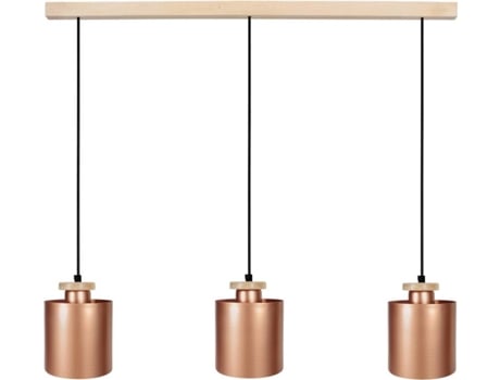 Lámpara de Techo TOSEL Uzibuze 3 Bombillas (Cobre - E27 - Máx. 40W - Metal)