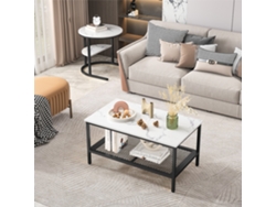 Juego de mesa de centro, mesa rectangular y media luna, con patas de mesa negras, práctica y compacta, sala Ycone.