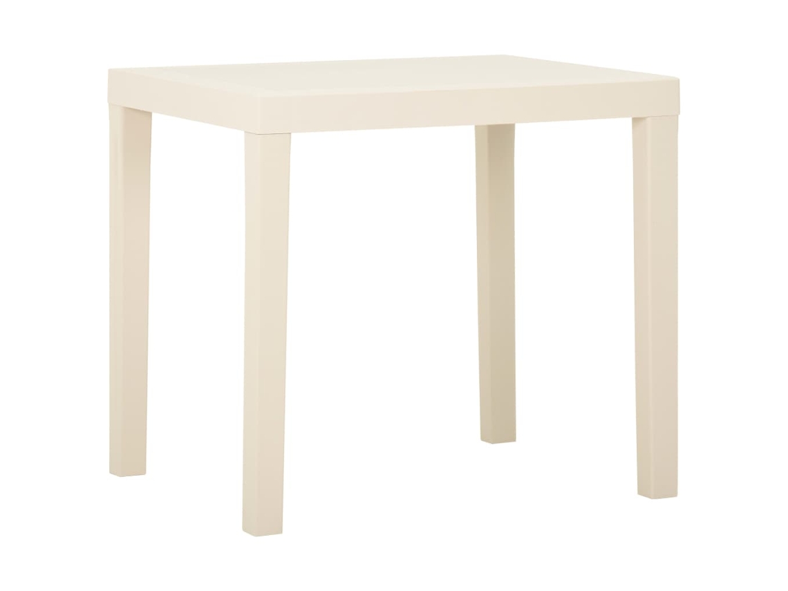 Mesa de jardín LOVELY HOME de plástico blanco (79 x 65 x 72 cm)
