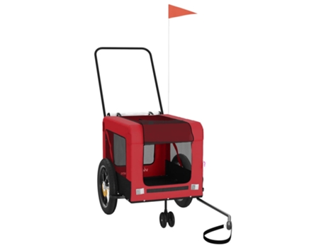 Remolque de bicicleta mascotas hierro tela Oxford VIDAXL rojo negro