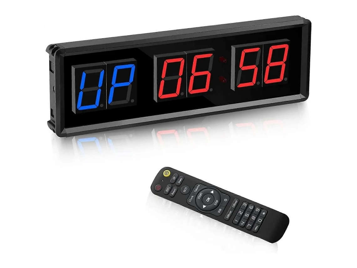 Gym Timer,led Interval Timer Digital Countdown Wall Clock Fitness Timer,1.5inch Digits Down/up Cloc