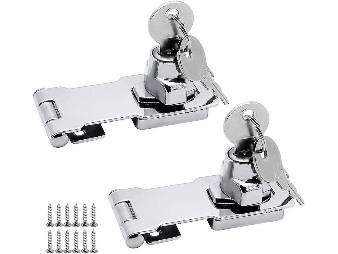 2 pares de pestillos de aleación de zinc de 80 mm para puertas, cajas, armarios, cajones y alacenas.