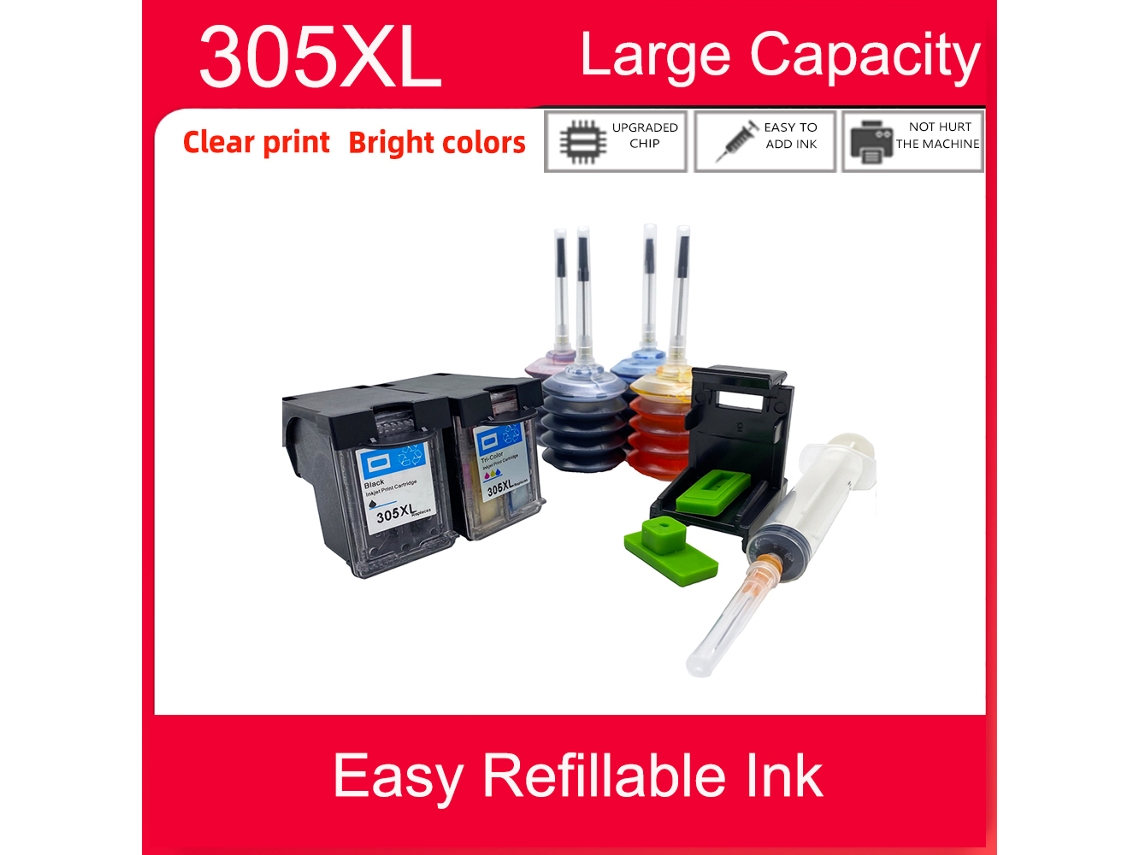 Cartucho de tinta Black-einkshop para HP 305, HP 305 XL, HP Deskjet Plus Series 4100, 4110, 4120, 4121, Envy 6020, 6030, 6420 y 6430.