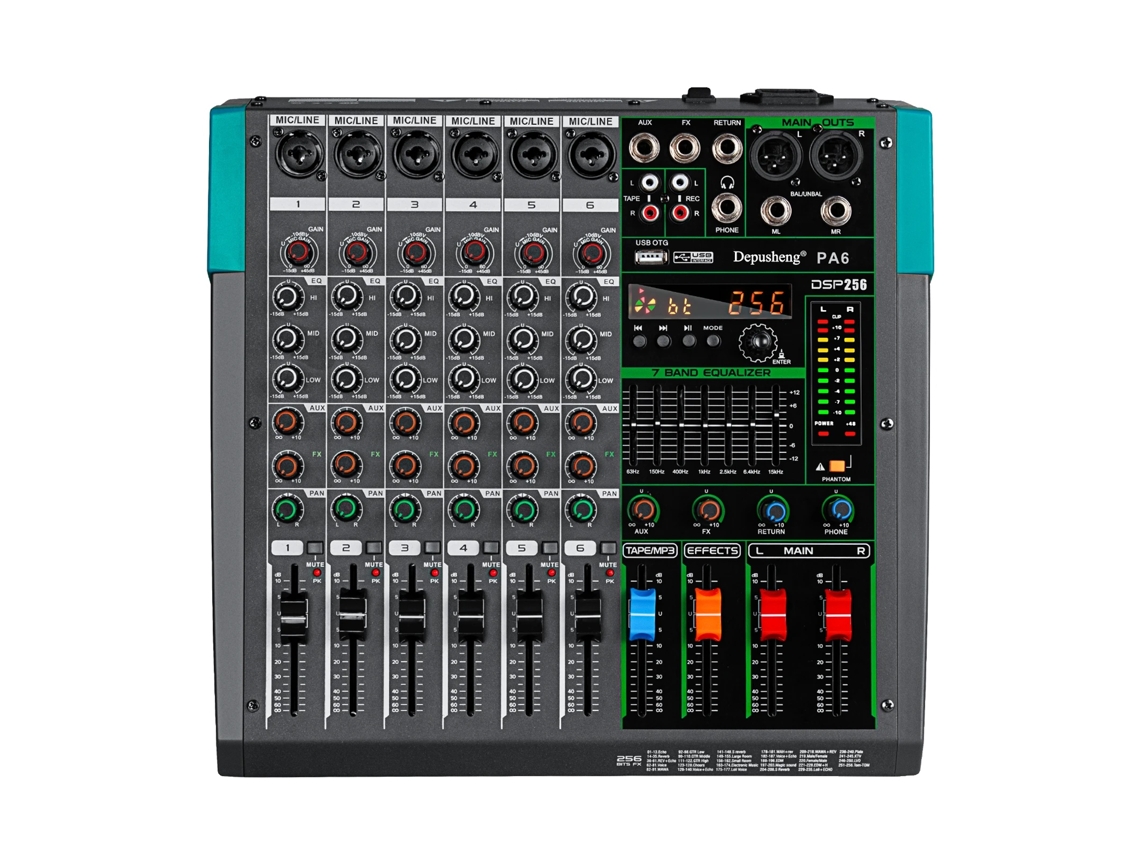 Mezclador de audio, conectividad USB, 256 efectos DSP, Pa6 OEM