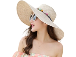 2026-sombrero De Paja De Ala Ancha Plegable Para Mujer Con Protección Solar Upf 50+ (beige)