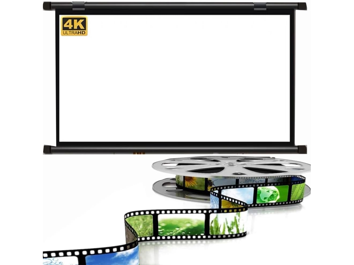 Pantalla De Proyección Retráctil De 60 Pulgadas Para Montaje En Pared, Cine En Casa 4k, Relación De Aspecto
