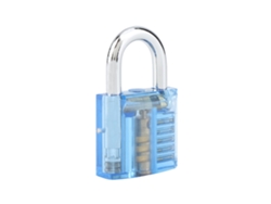 KOFIHETY Juego de candados transparentes con llave y gancho de extracción para práctica de apertura, corte instructivo, herramienta azul