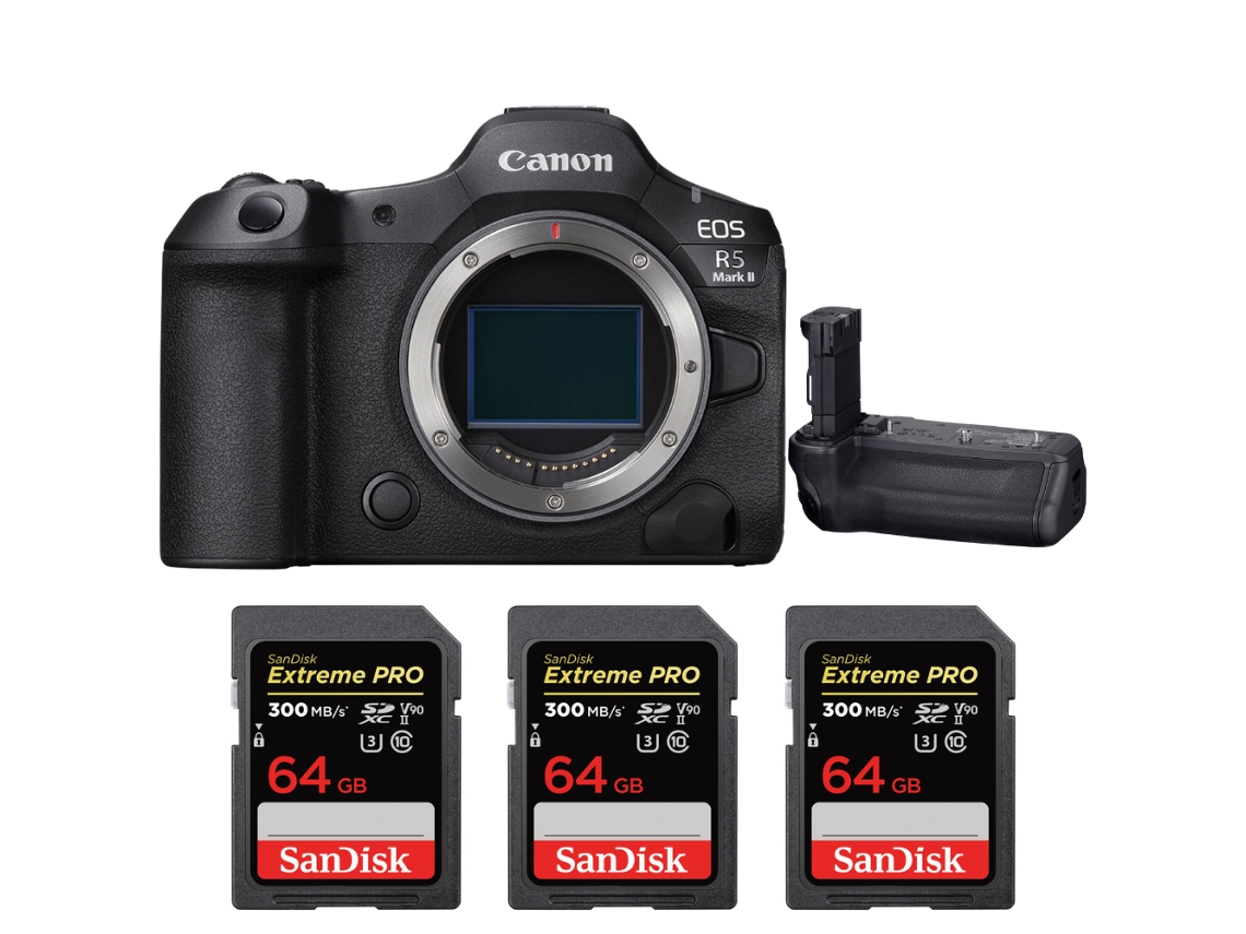 Canon Eos R5 Mark Ii + Canon Bg-r20 + 3 Sandisk 64gb Uhs-ii 300mb/s + Ebook “20 Consejos Para Fotos Que Impactan”