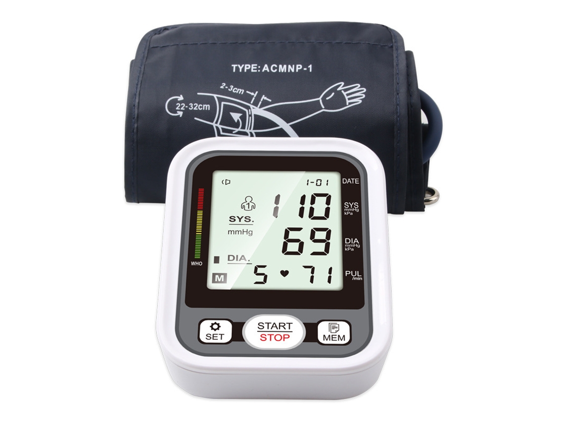 Monitor De Presión Arterial Digital De Brazo Superior Con Pantalla Lcd Automático Para Uso En El Hogar Sin Función De Voz