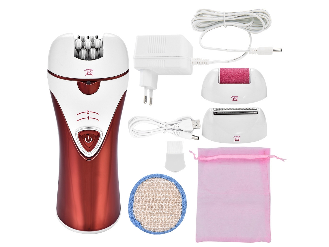 Máquina De Depilación Eléctrica 3 En 1 Para Mujeres Depilador Epilador Corporal Y Pedicura Rojo