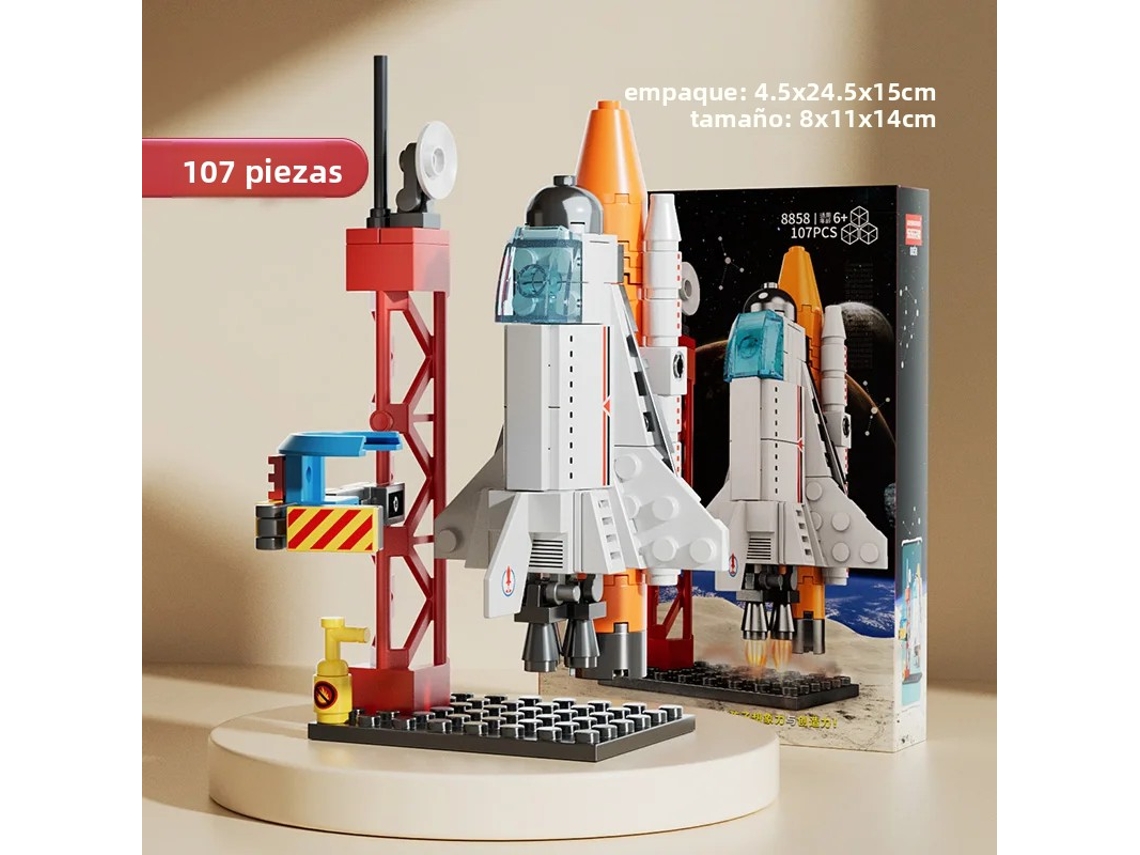 (estilo 3) Conjunto De Ensamblaje De Modelo De Nave Espacial Y Centro De Lanzamiento Lunar