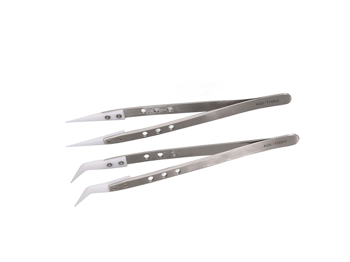 Pinzas De Mantenimiento De Acero Inoxidable, 2 Unidades, Rectas/curvas, Herramientas Para Reparación Electrónica