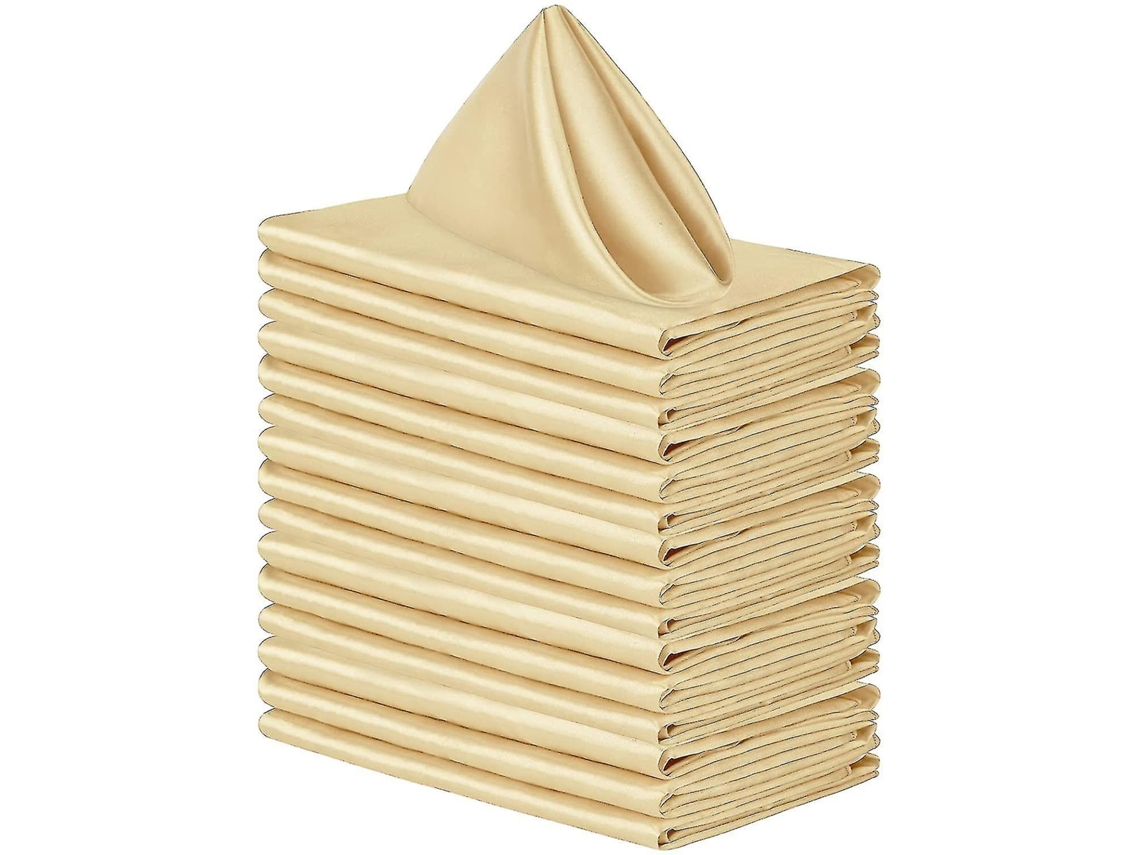 Rebe-12 Servilletas De Tela Satinadas Reutilizables, 43x43 O 51x51 Cm, Para Bodas Y Mesas Elegantes 43*43cm Champán