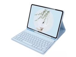 Capa Hexinyigjly Com Teclado Bluetooth Para Samsung Tab S10 Lite / S10 Fe – 10,9'' Azul-celeste