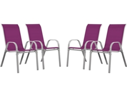 Sillas de Jardín HABITAT ET JARDIN Cordoba (Rosa - Acero - 53.5x75x92 cm)