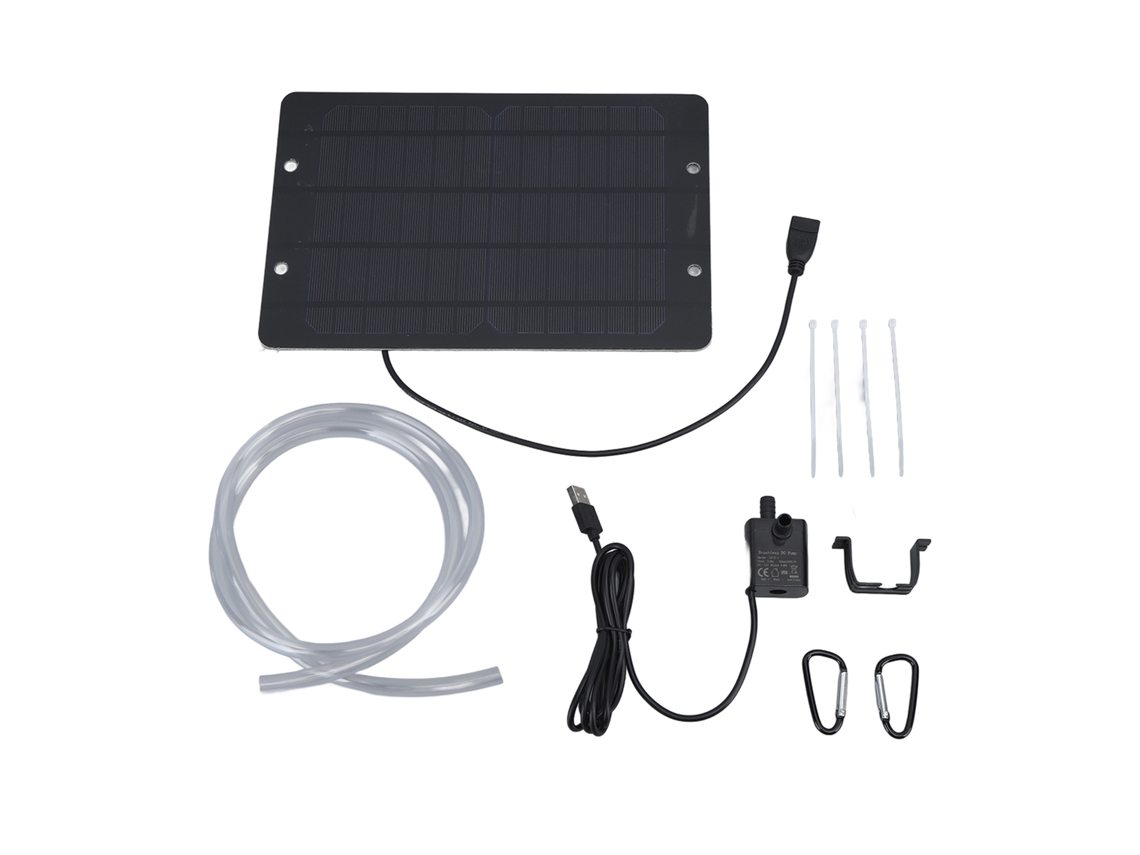 Bomba De Agua Solar Con Panel Usb De 6v 10w Para Piscinas, Jardines Y Bebederos Para Pájaros.