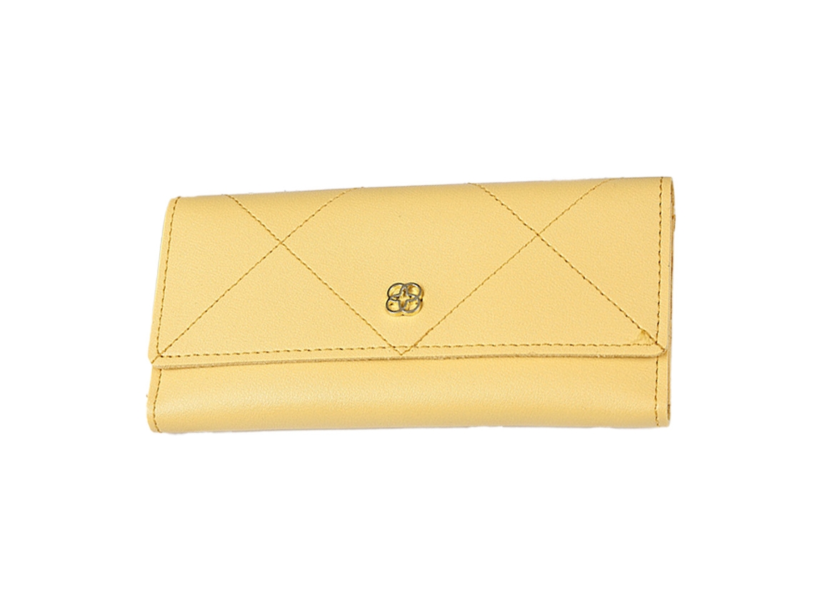 Cartera de viaje, tarjetero largo para mujer, color amarillo (capacidad grande)