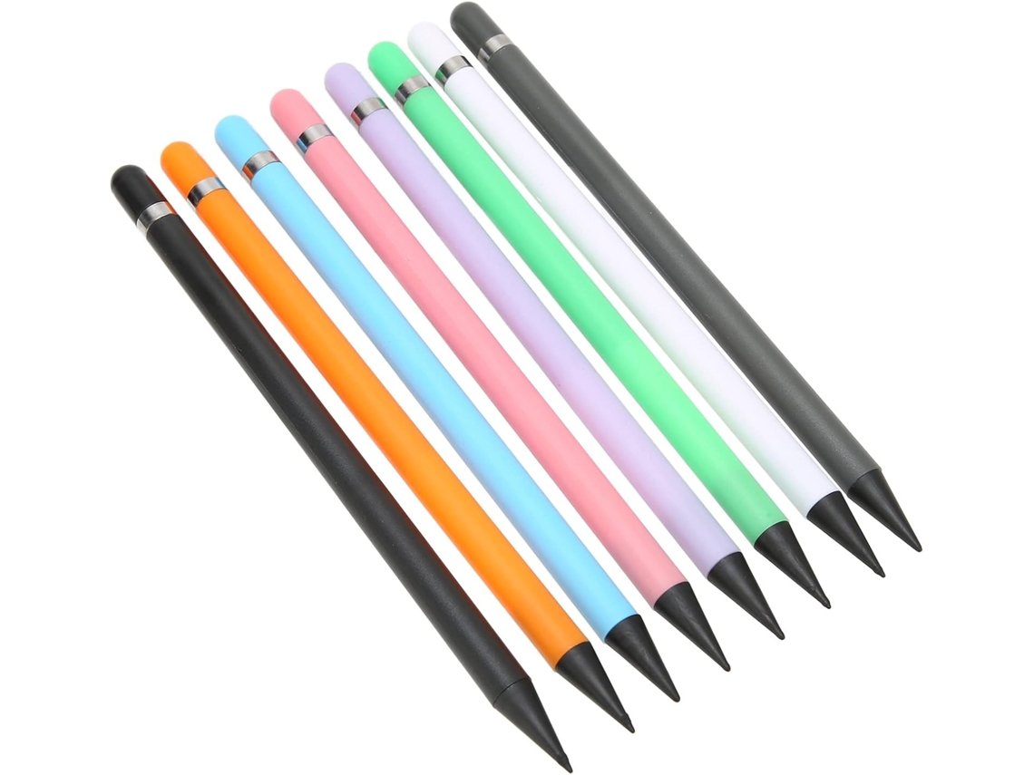 Lápices De Plástico De Carbón Para Estudiantes, 8 Unidades, Con Lápiz Táctil.