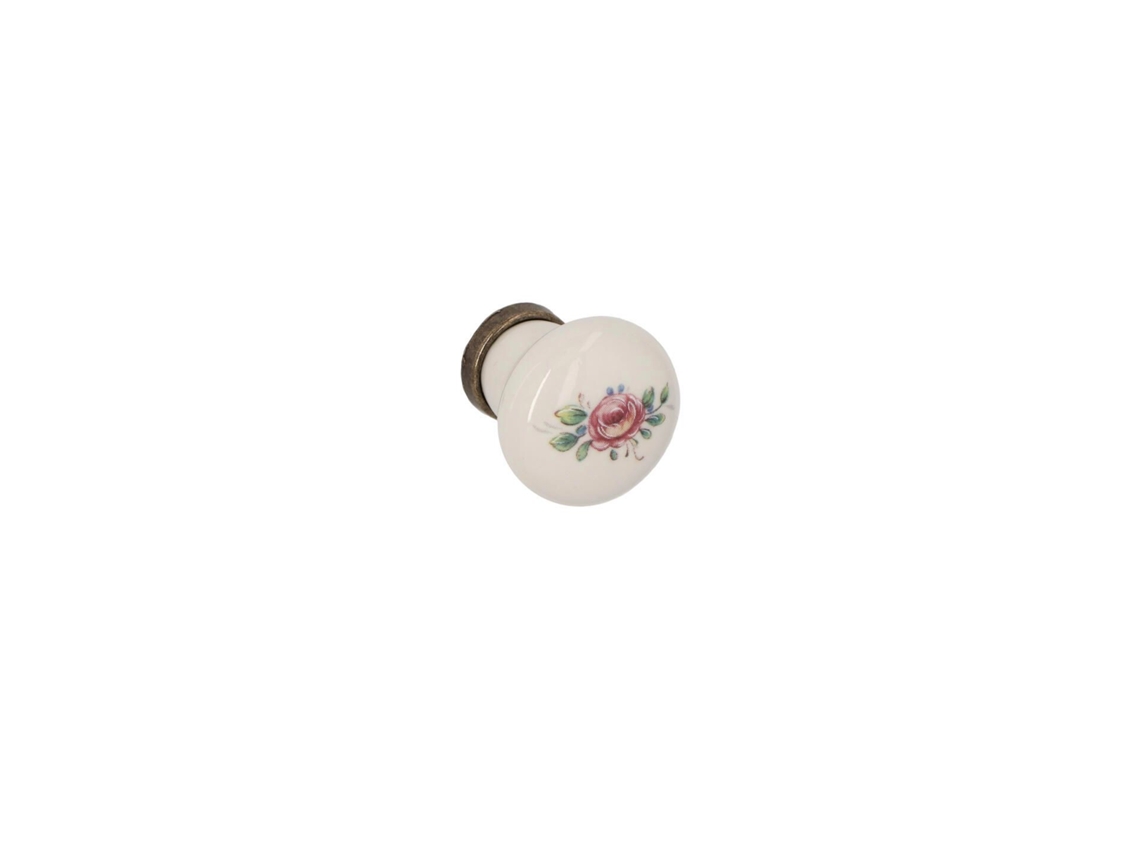 Pomo Para Muebles En Zamac Y Porcelana Diámetro 28mm Florencia Antiguo Lote De 6