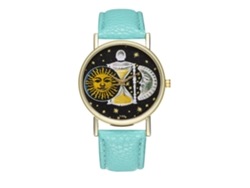 Reloj De Pulsera Unisex De Cuero Con Movimiento De Cuarzo (verde Menta)
