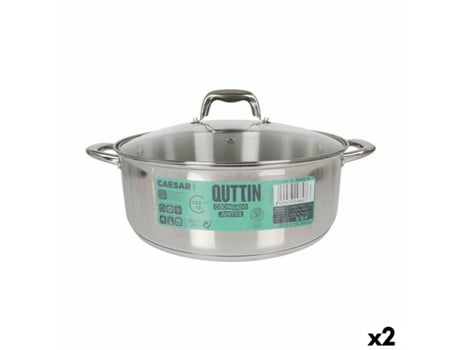 Cacerola con Tapa de Cristal QUTTIN Caesar (Acero)