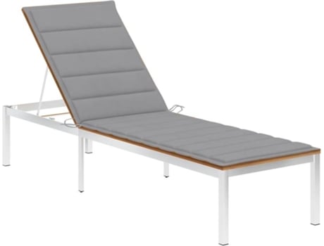Tumbona VIDAXL Gris Madera de acacia (200x60x88 cm)