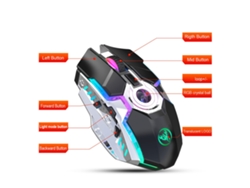 Ratón Usb Inalámbrico 2.4g Hxsj T30 Con Retroiluminación Rgb Recargable 2400dpi Para Juegos