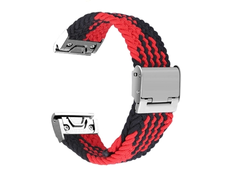 Correa Trenzada Flexible para Garmin Instinct Crossover Rojo y Negro