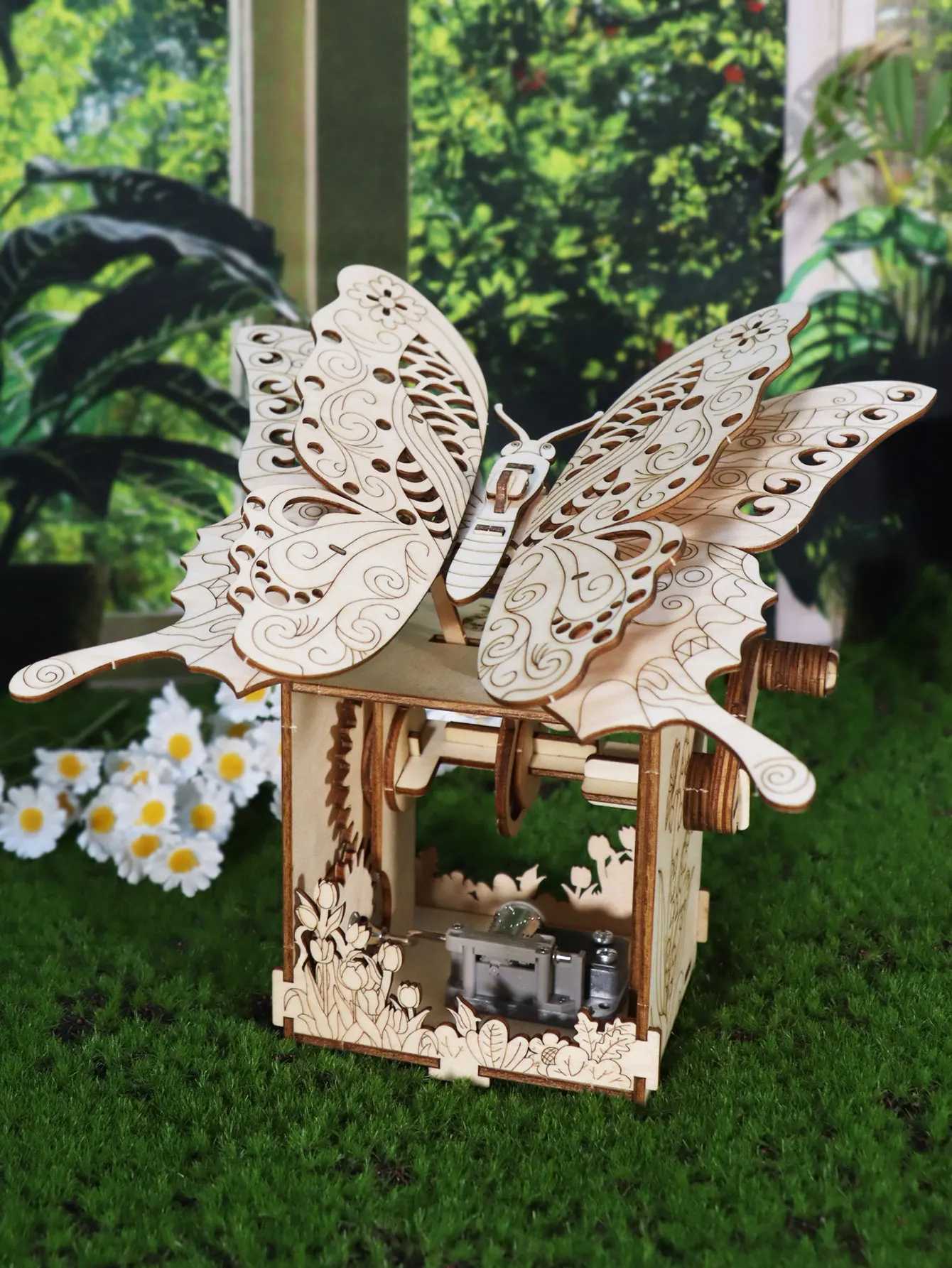 Kit De Montaje De Caja De Música Con Forma De Mariposa Y Rompecabezas 3d De Madera.
