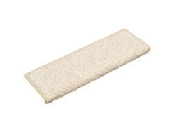 Alfombrillas Para Escaleras 30 Uds 65x21x4 Cm Blanco Borde Rectangular