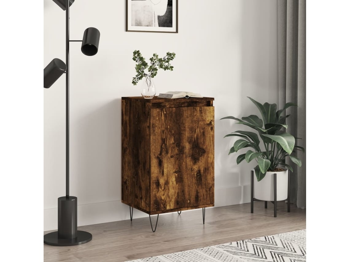 Aparador Madera De Ingeniería Roble Ahumado 40x35x70 Cm