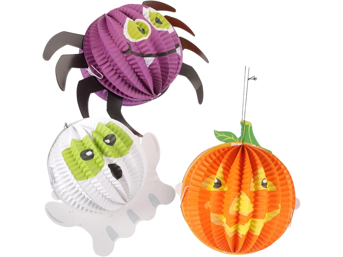 Slowmoose 3 Decoraciones Colgantes de Calabaza, Halloween, Espeluznante.