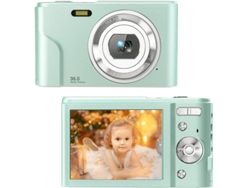 Cámara fotos digital infantil compacta SZSMART DC311AF Nivel de entrada Regalo de cámara para estudiantes niños 48MP HD resolución Pantalla de 2,4 pulgadas - verde claro