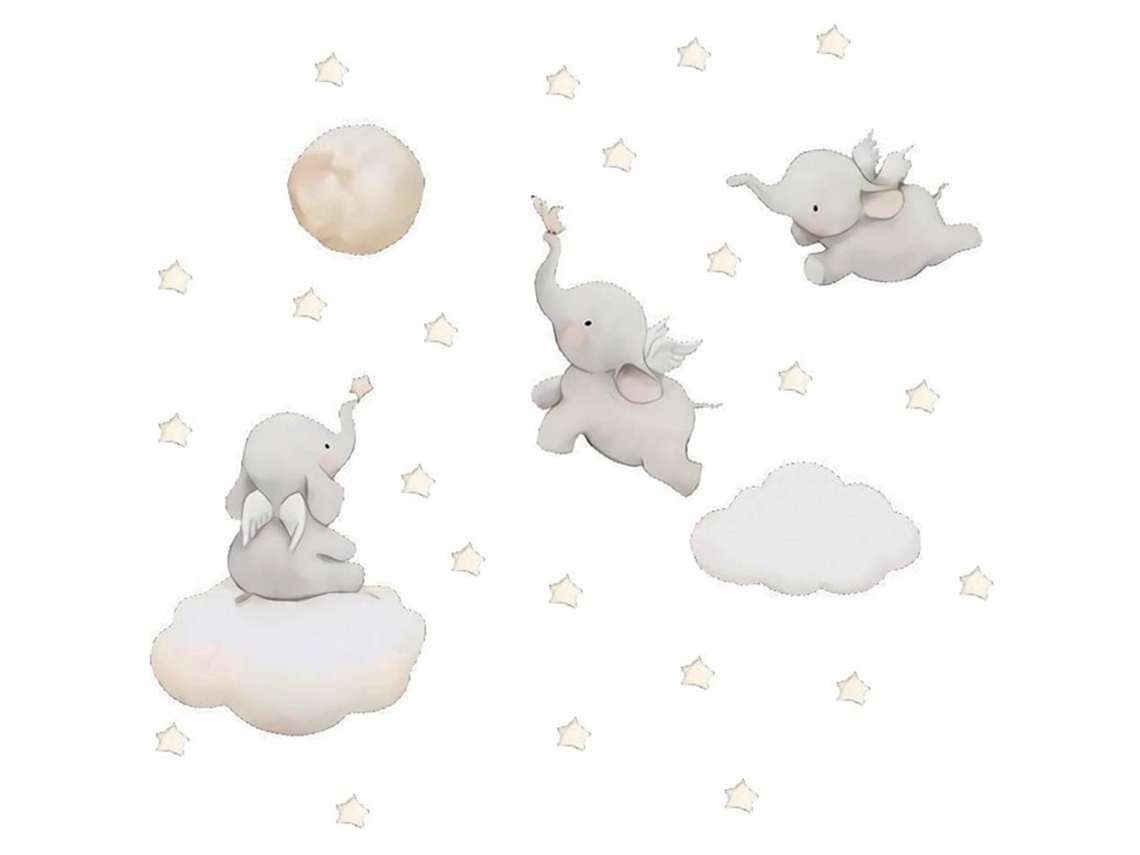 Bonito Adhesivo De Pared De Elefante, Pvc Autoadhesivo, Decorativo Para Habitaciones Infantiles Y Fiestas, 25x48cm