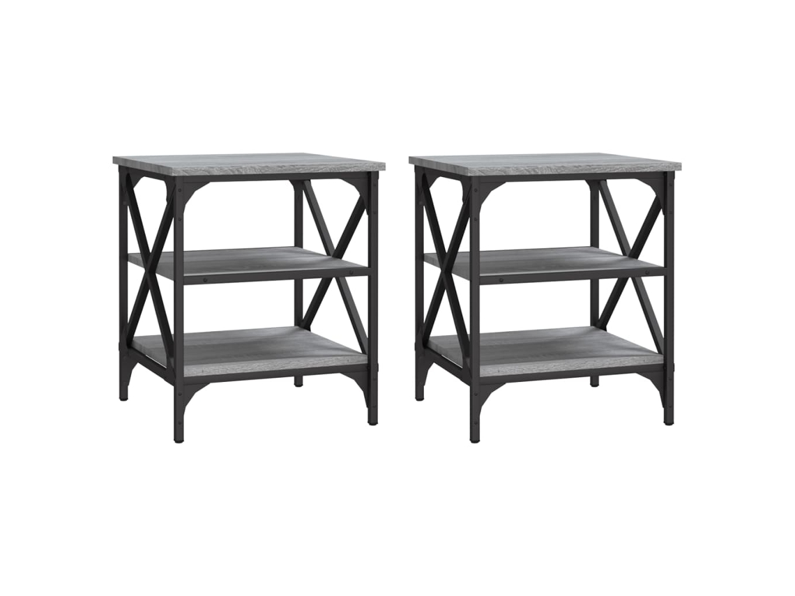 Maison Exclusive - Mesas Auxiliares 2 Uds Madera Gris Sonoma 40x42x50 Cm