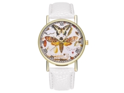 Reloj De Cuarzo Zhoulianfa T303-a Para Hombre Y Mujer, De Cuero, Estilo Elegante Y Formal, Color Blanco.