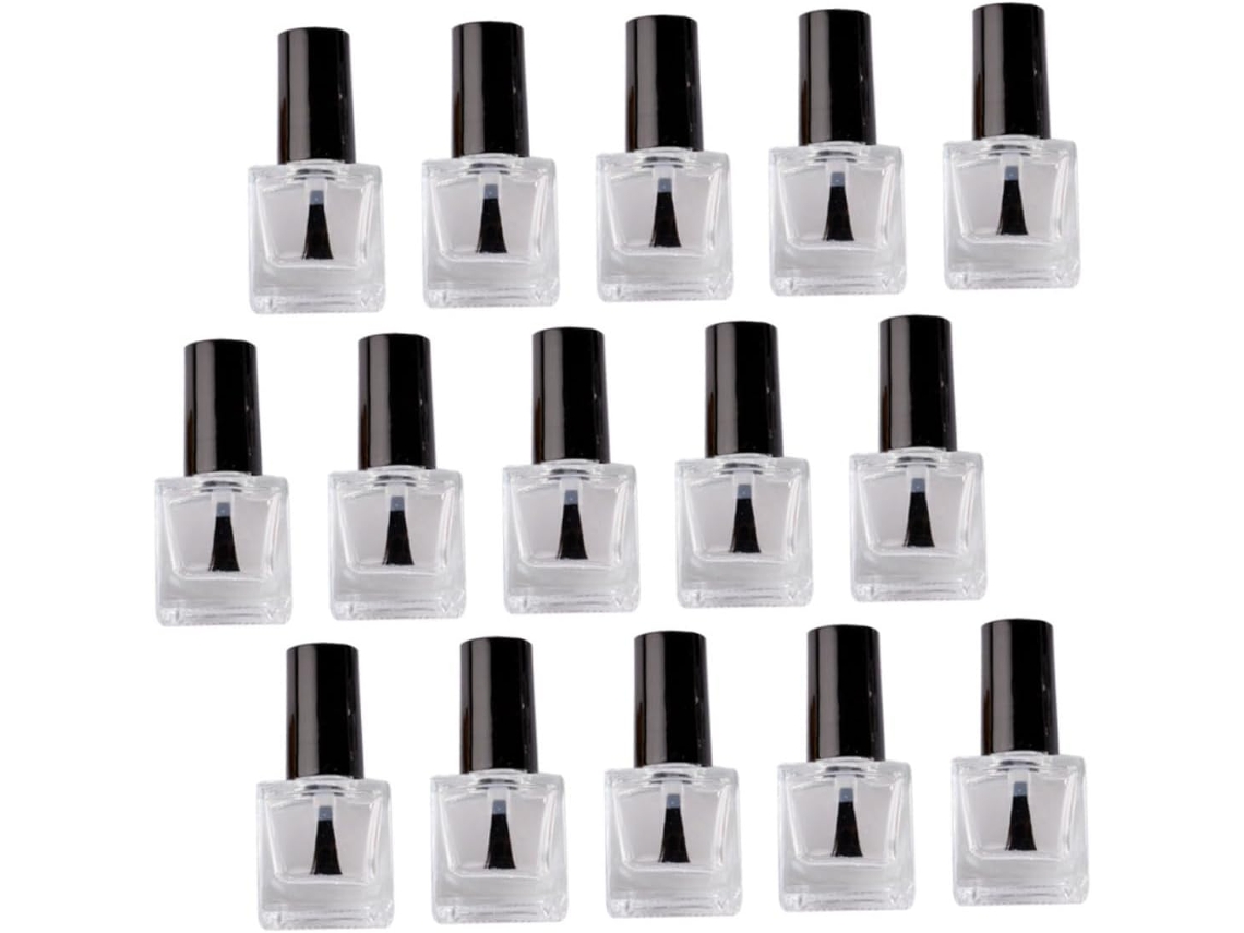 20 Pièces Lot De Flacons Vides Para Vernis À Ongles Réutilisables Con Pinceau Bouteille Carrée L...