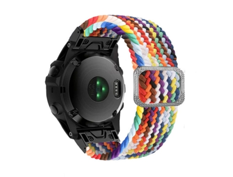 Correa de nailon 22mm con hebilla para Garmin Fenix 7/Epix/Instinct 2/Approach S62/Fenix 5 - arcoiris oficial