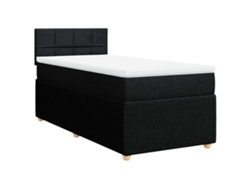Maison Exclusive - Cama Box Spring Con Colchón Tela Negro 90x200 Cm