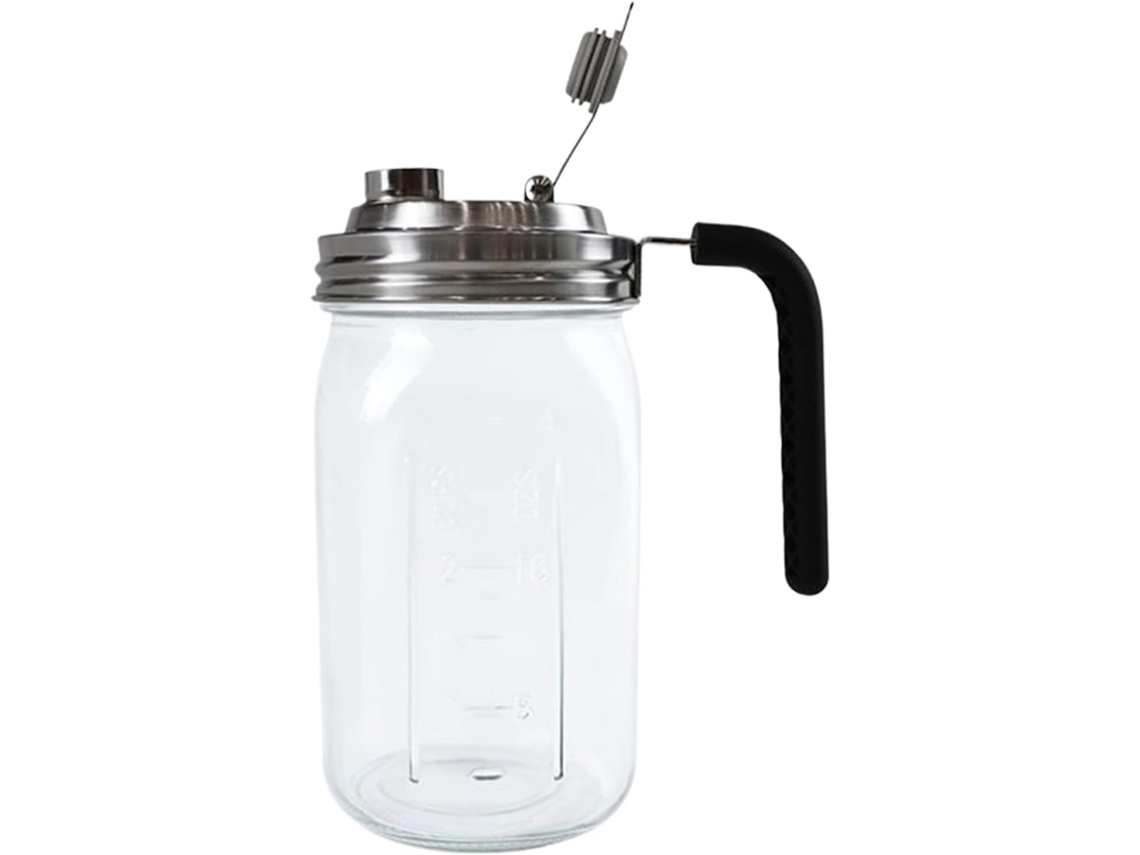Recipiente de vidrio para conservas de 946 ml, hermético, con asa y tapa, ideal para Slowmoose (946 ml)