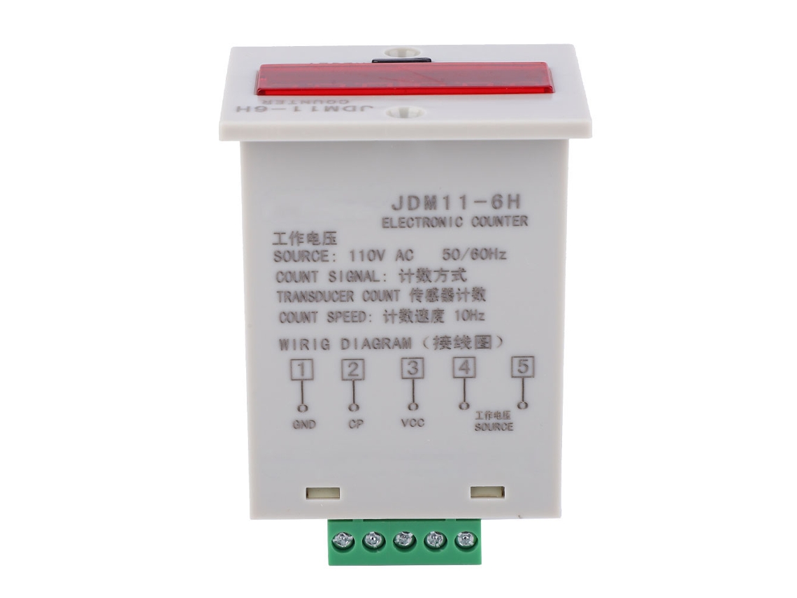 Contador Electrónico Jdm11-6h De 6 Dígitos Con Pantalla Led Y Memoria, Transductor Ac110v