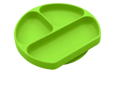 Placa de succión sin BPA silicona de grado alimenticio apta para microondas lavavajillas y horno Stay Put Divided verde ZMDECQNA
